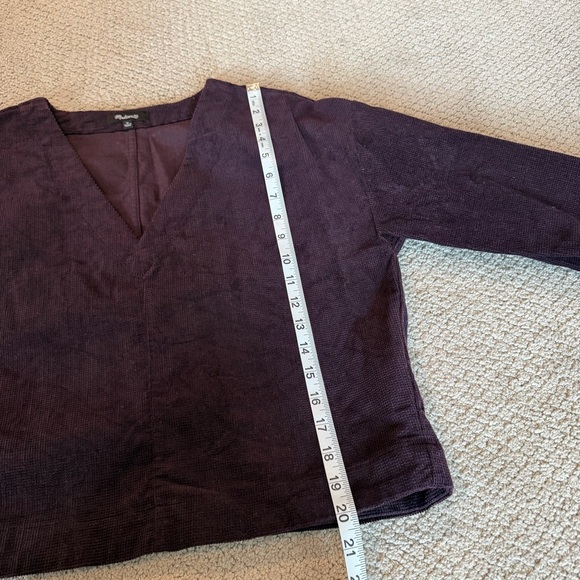 Madewell Spiced Raison Corduroy V-Neck Blouse - Picture 6 of 7
